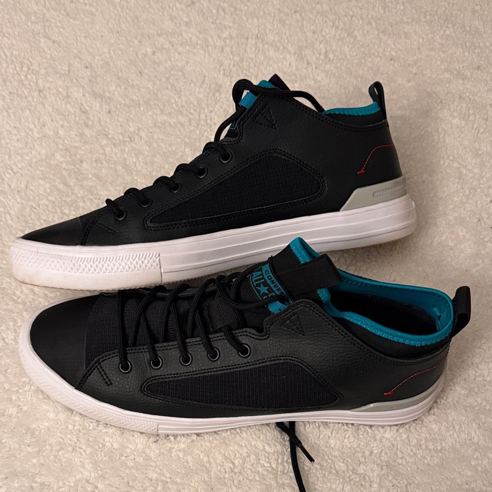 Converse Black and Teal Sneakers